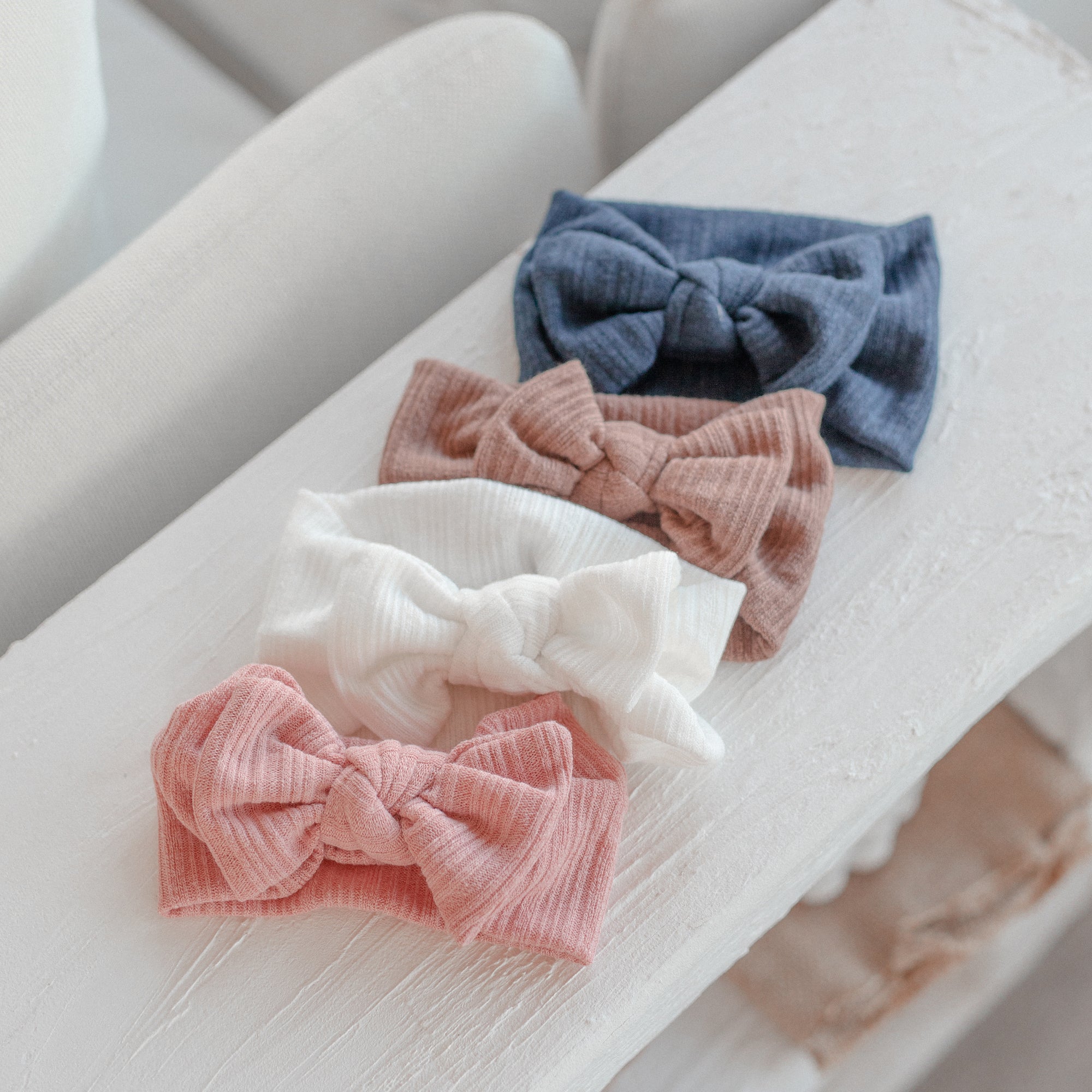 Baby Light Knit Single Soft Bow Knot Headband — Charcoal