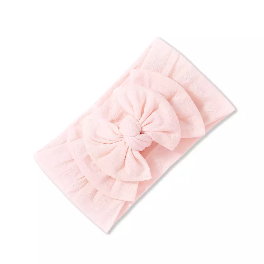 Baby Soft n Stretchy Double Bow Plain Headband — Fairy Floss