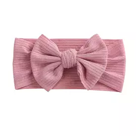 Baby Textured Single Soft Bow Knot Headband — Blush