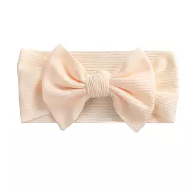 Baby Textured Single Soft Bow Knot Headband — Ivory