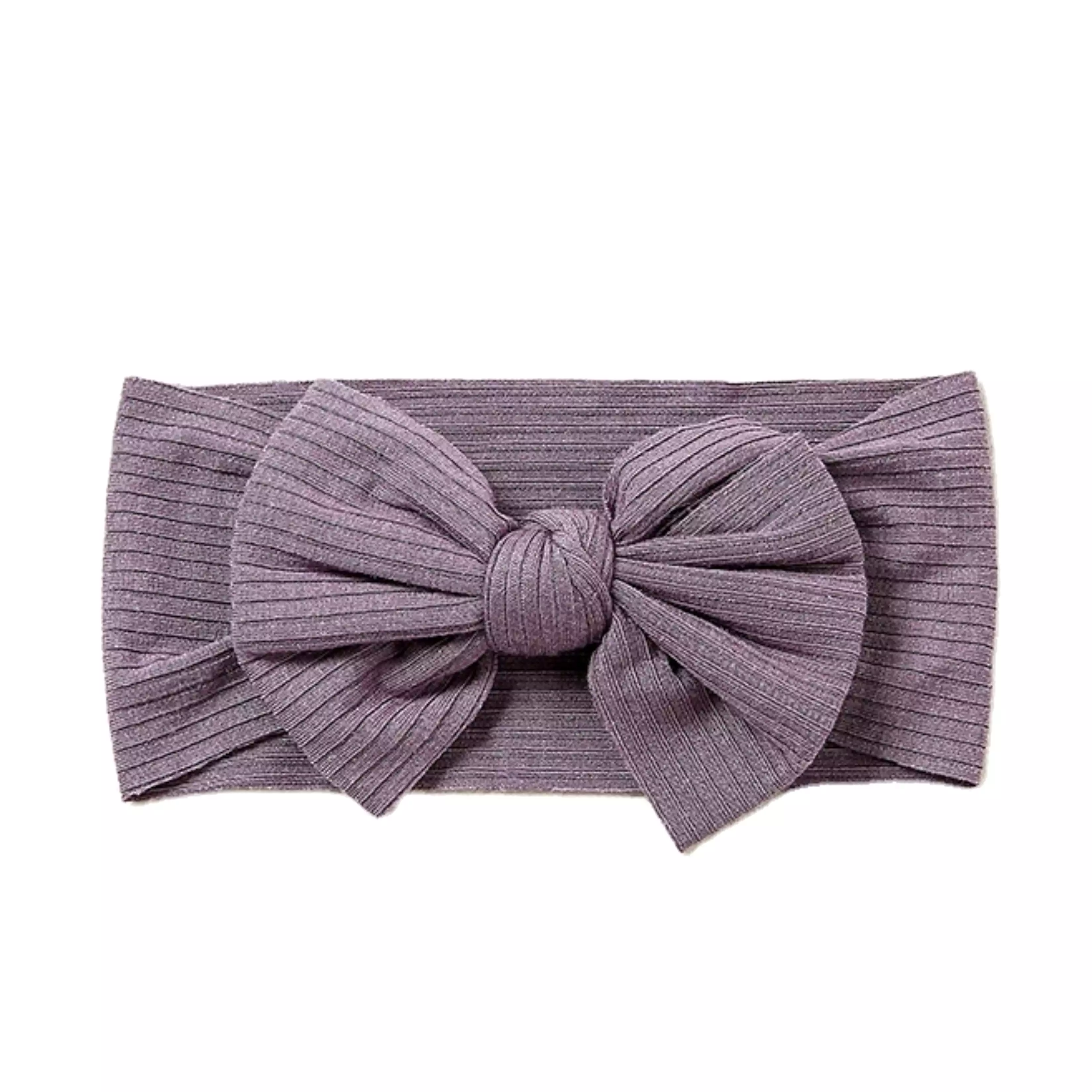 Baby Textured Single Soft Bow Knot Headband — Mauve