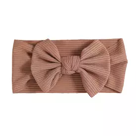 Baby Textured Single Soft Bow Knot Headband — Nutmeg