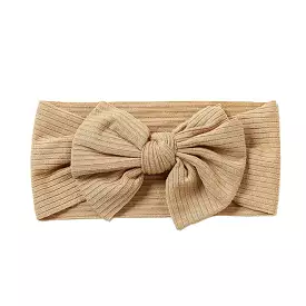 Baby Textured Single Soft Bow Knot Headband — Oat