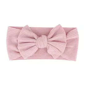 Baby Textured Single Soft Bow Knot Headband — Pink