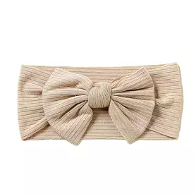 Baby Textured Single Soft Bow Knot Headband — Sand