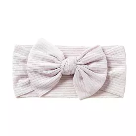 Baby Textured Single Soft Bow Knot Headband — Shell