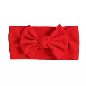 Baby Textured Single Soft Bow Knot Headband — Strawberry