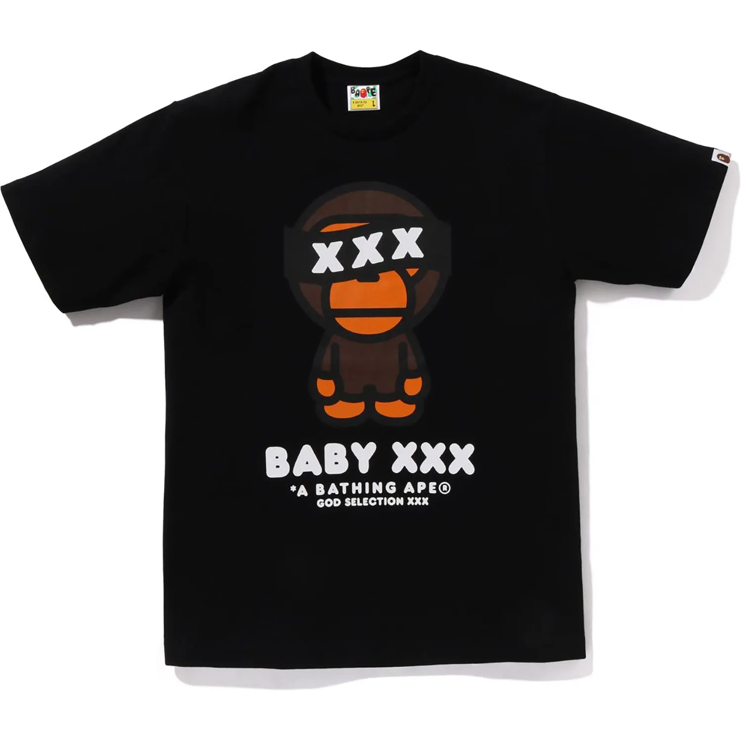 BAPE X GOD SELECTION XXX BABY MILO TEE MENS