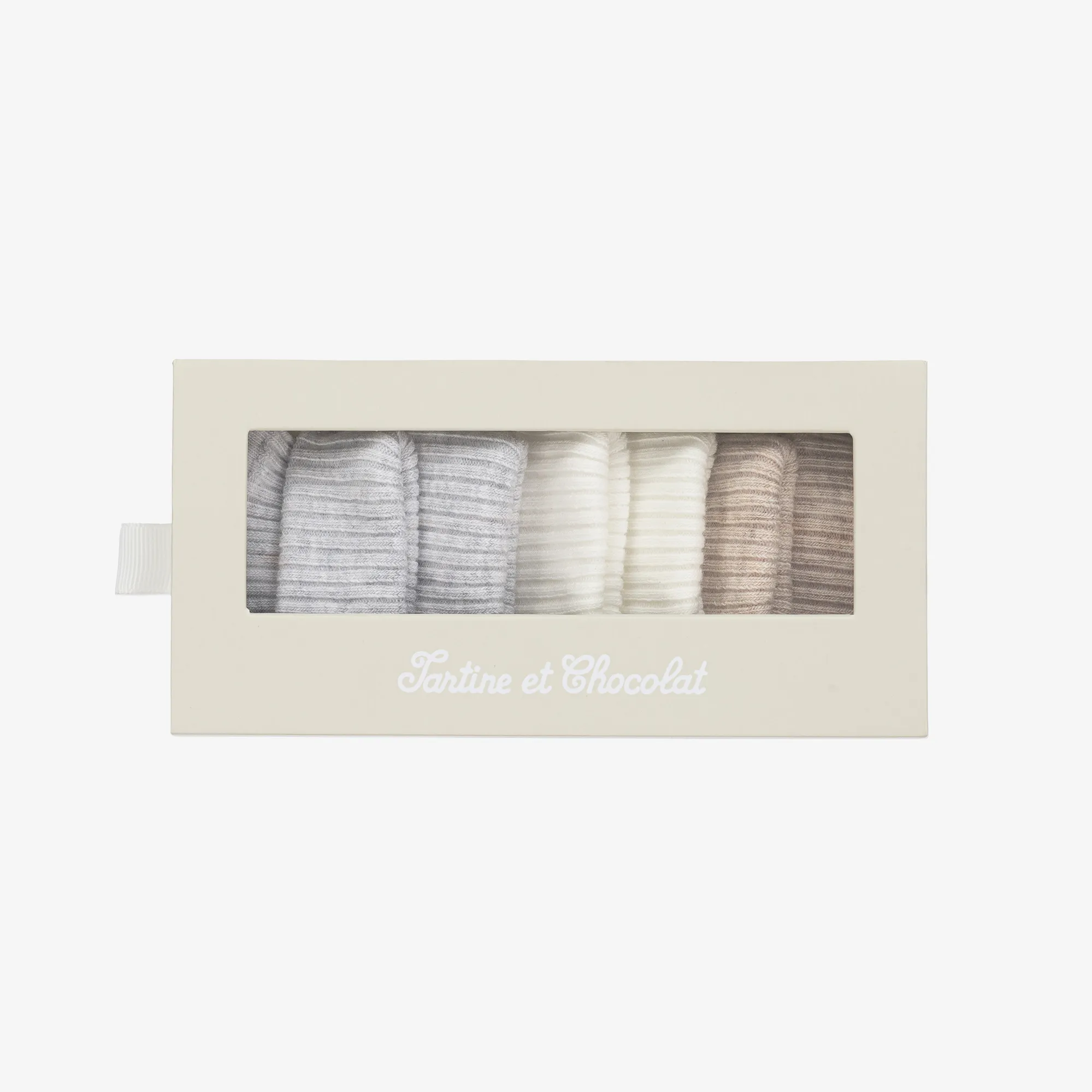 Beige Cotton Baby Socks (3 Pack)