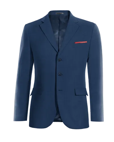  Blazer azul cobalto edición limitada de 3 botones con pañuelo