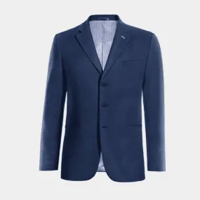  Blazer azul marino de lino edición limitada de 3 botones