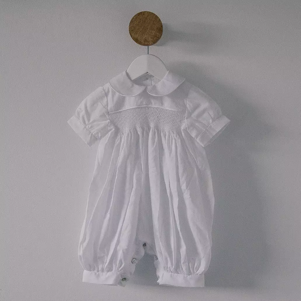 Blue Goose Alexander Cotton White Heirloom Romper