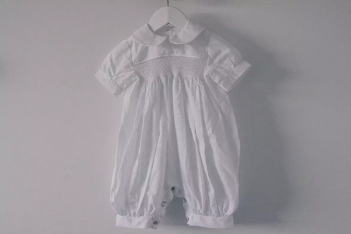 Blue Goose Alexander Cotton White Heirloom Romper