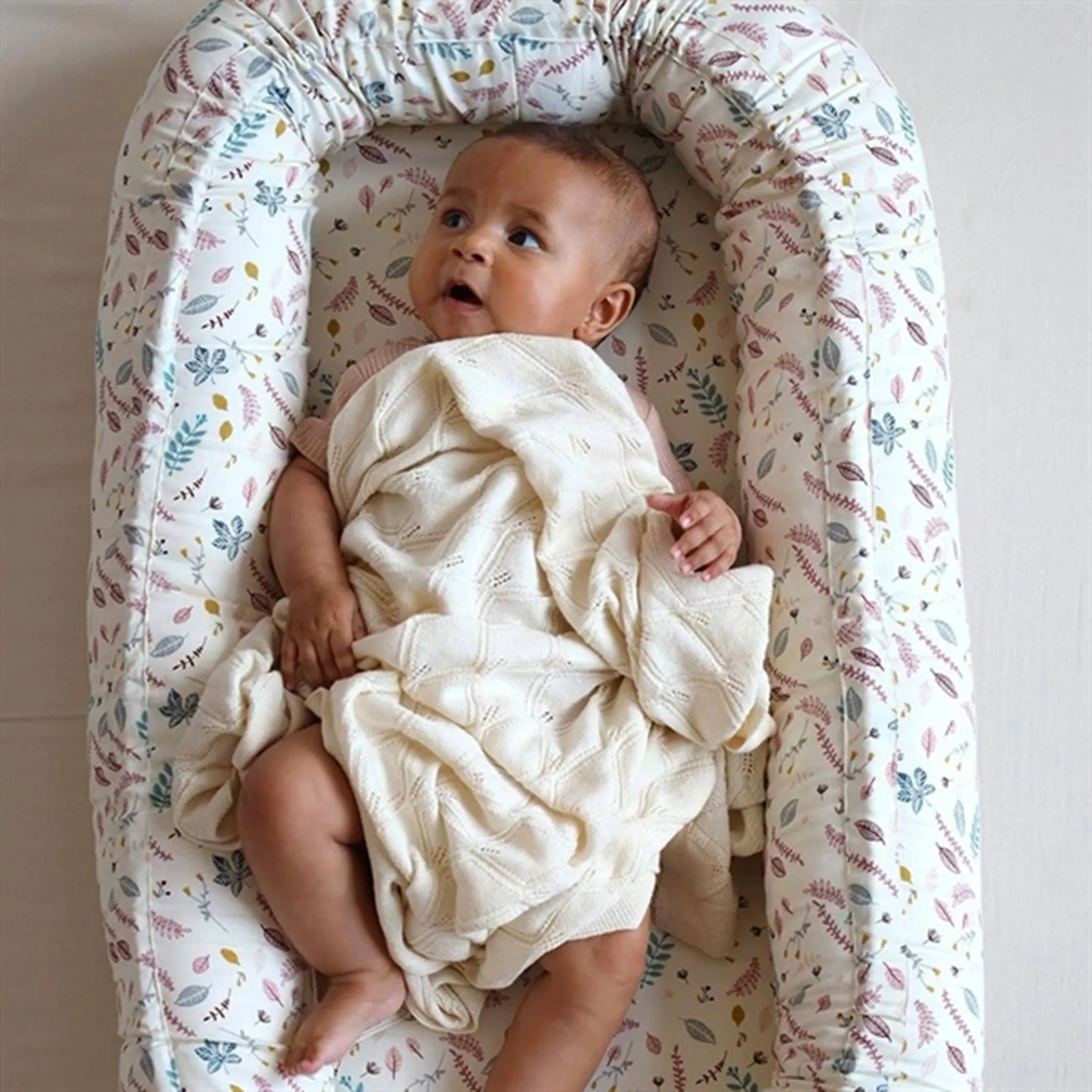 Cam Cam Copenhagen Baby Knit Blanket Leaf Natural