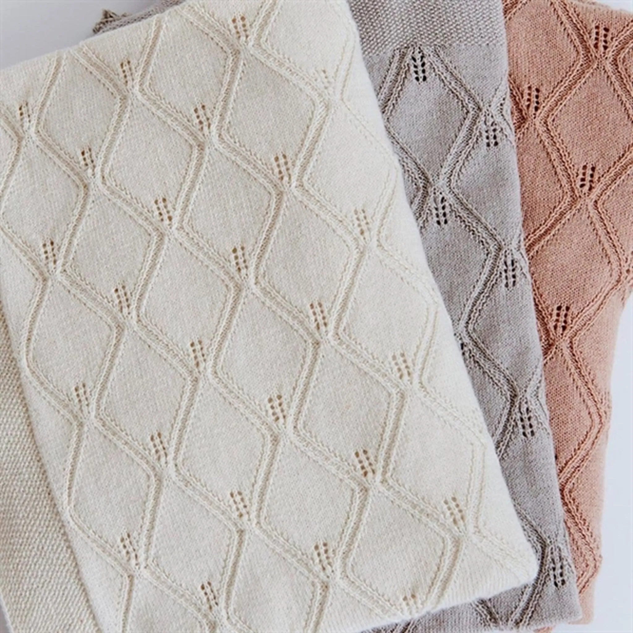 Cam Cam Copenhagen Baby Knit Blanket Leaf Natural