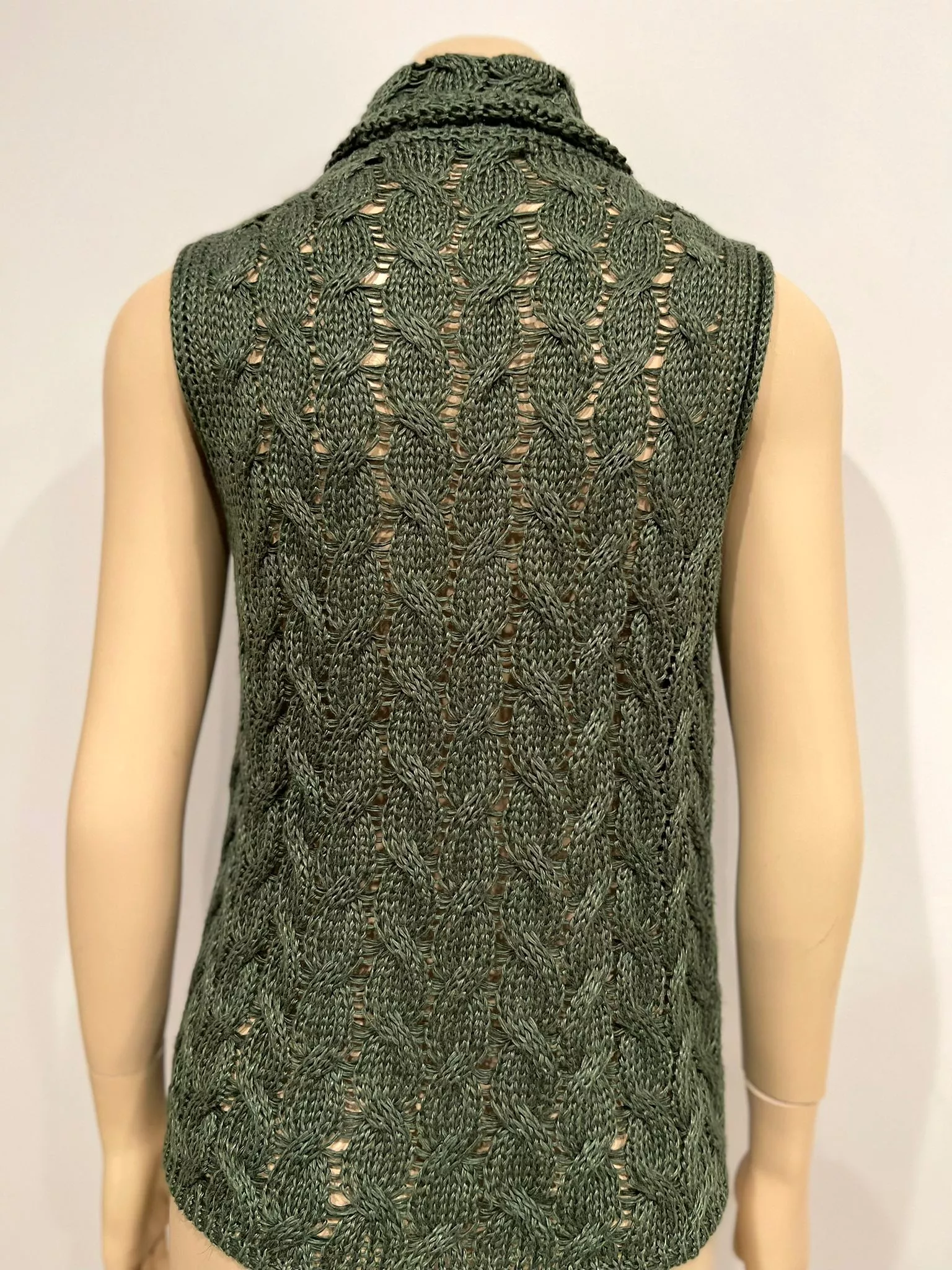 Chanel Identification 00C 2000 Cruise Casual Knit Green Turtleneck Sweater Blouse FR 44 US 8/10