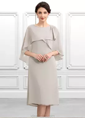 Cheyanne A-Line Scoop Neck Knee-Length Chiffon Mother of the Bride Dress STK126P0014935