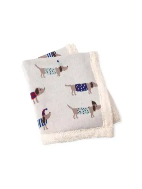 Cozy Sherpa Knit Baby Blanket - Dachshund Dog