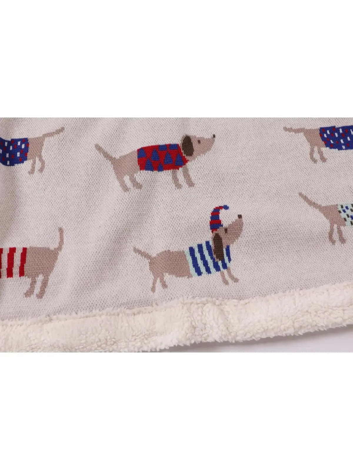 Cozy Sherpa Knit Baby Blanket - Dachshund Dog