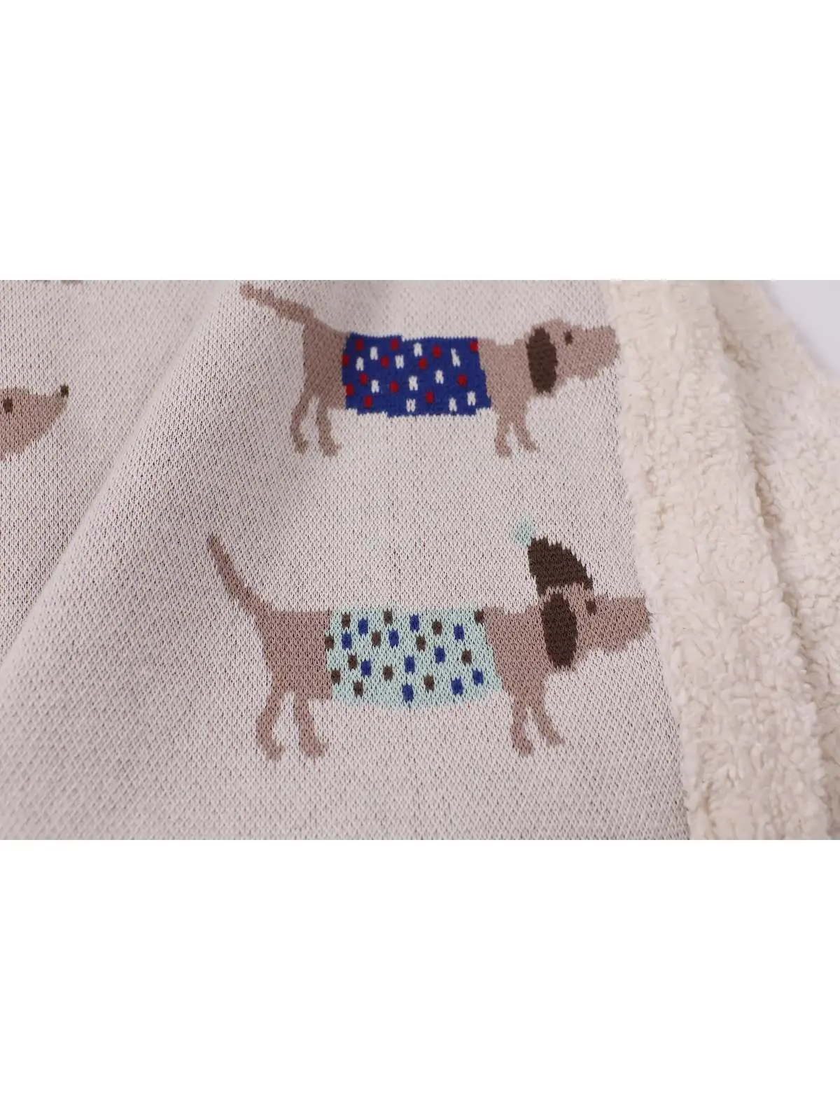 Cozy Sherpa Knit Baby Blanket - Dachshund Dog