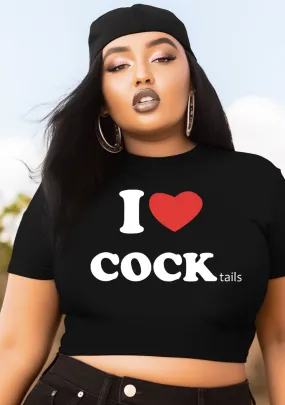 Curvy I Love Cocktails Baby Tee