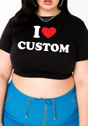 Curvy I Love Custom Personalized  Baby Tee