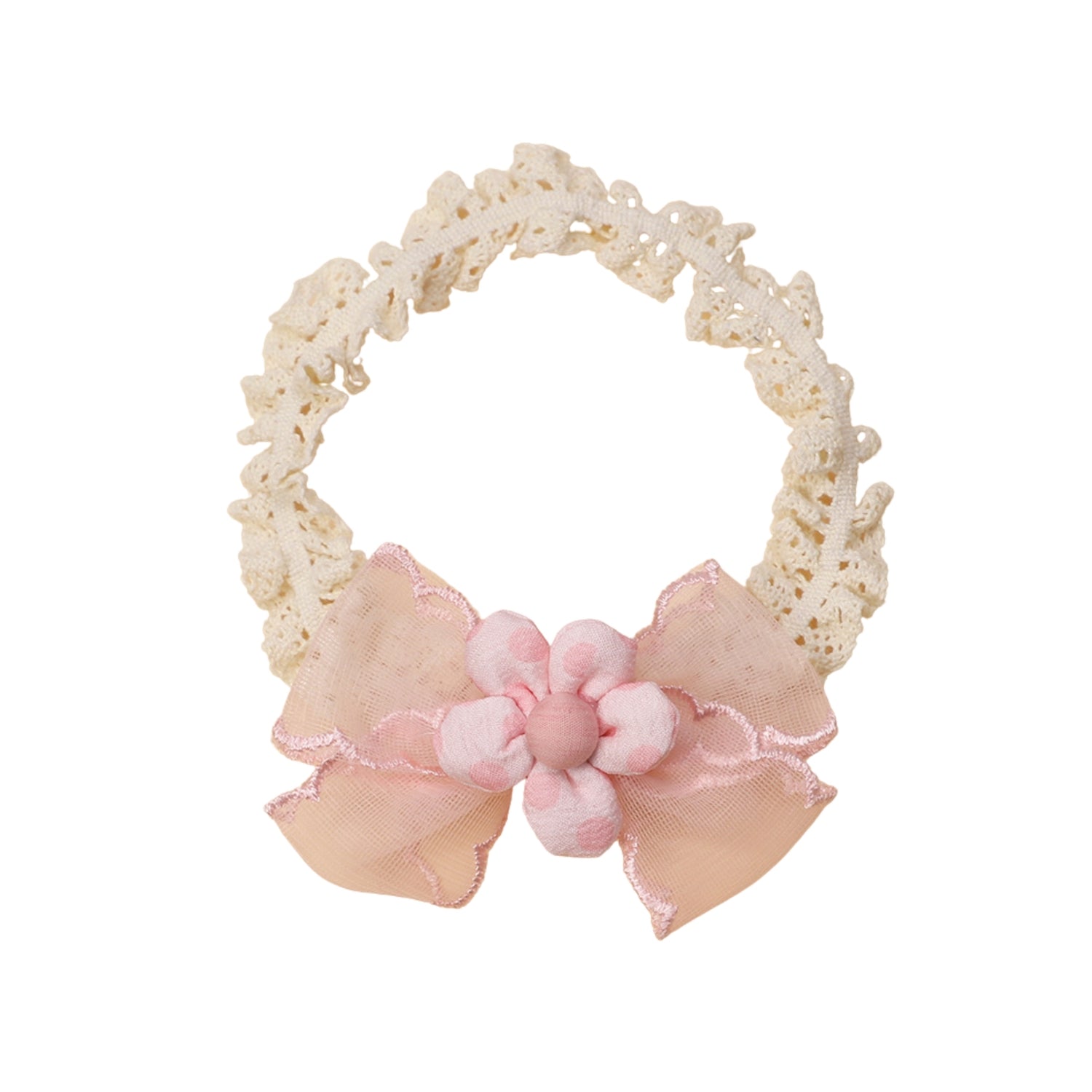 Cushion Daisey Crochet Baby Headband in Fairy Floss