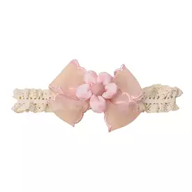 Cushion Daisey Crochet Baby Headband in Fairy Floss