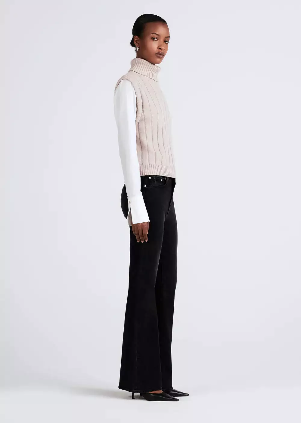 Derek Lam 10 Crosby Paola Mixed Media Turtleneck Sweater