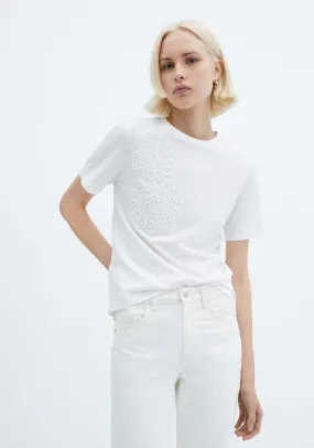 Embroidered cotton T-shirt