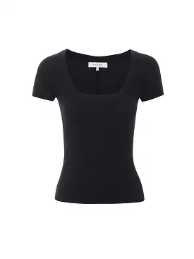 Frame - Rib Baby Tee - Black