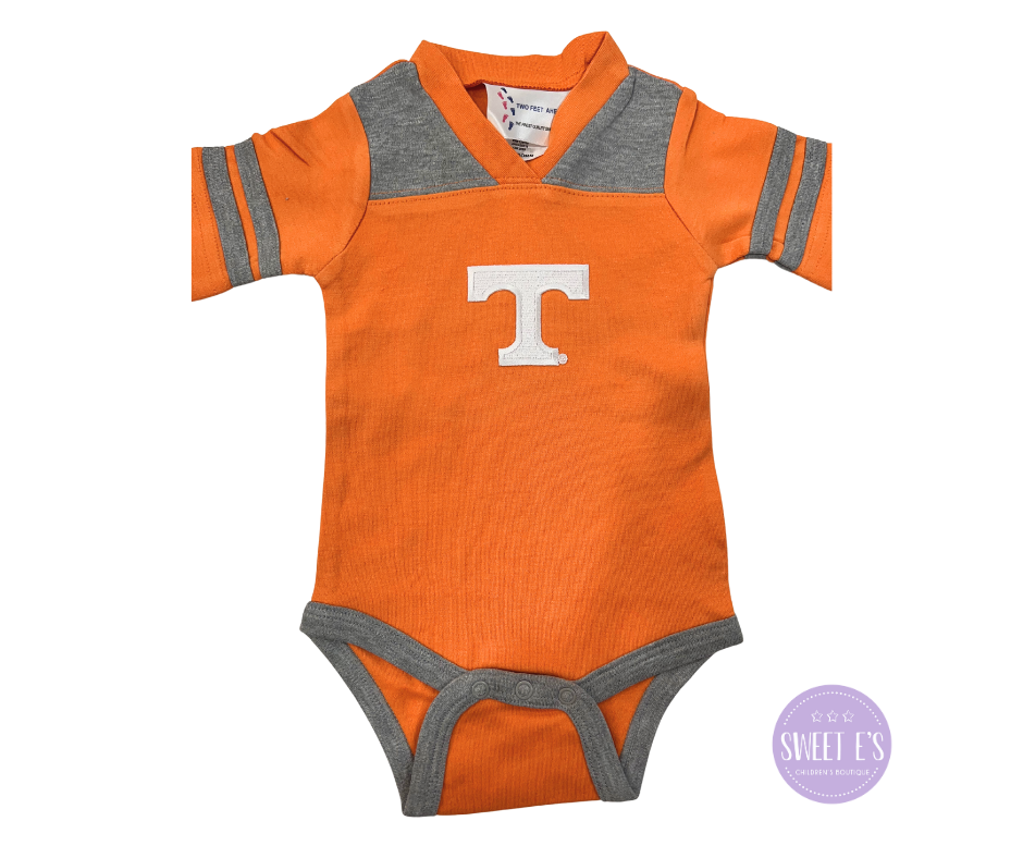 Game Day - Tennessee Heather Gray with Orange Logo Onesie