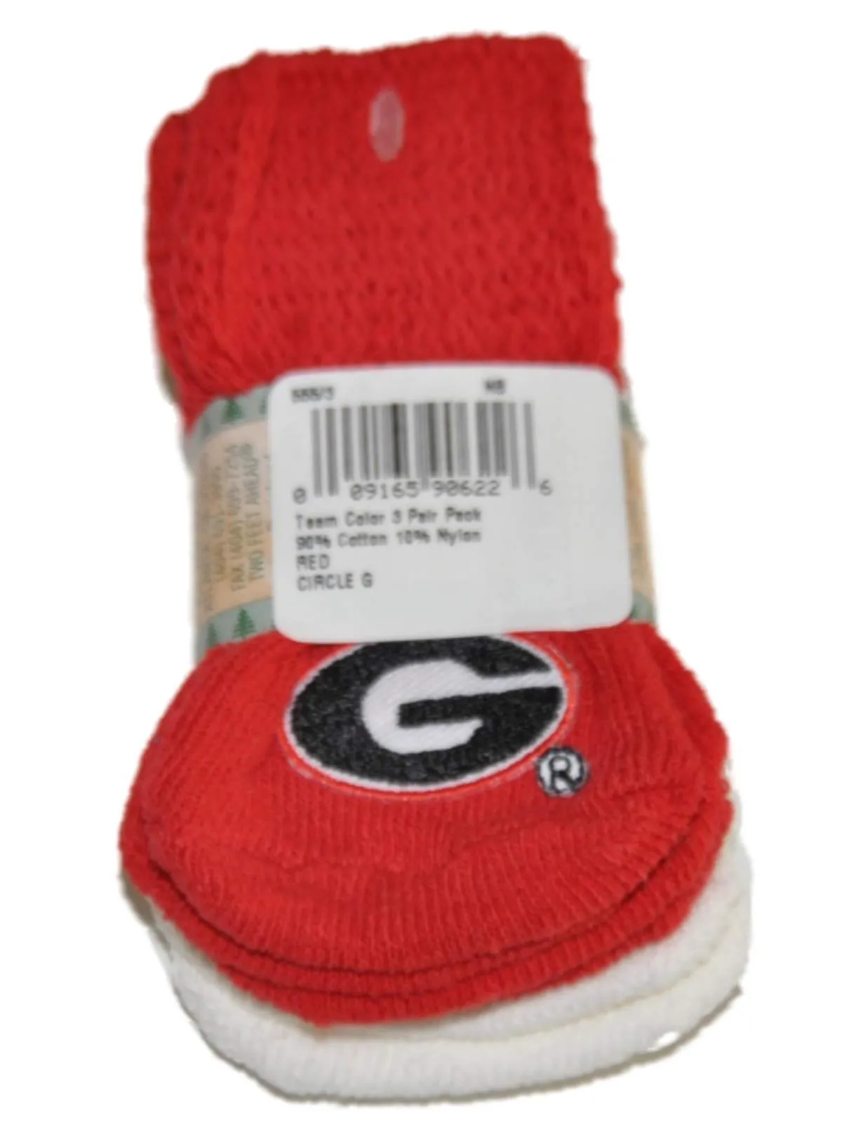 Georgia Bulldogs Two Feet Ahead Infant Baby Newborn 3 Pair Red White Socks Pack