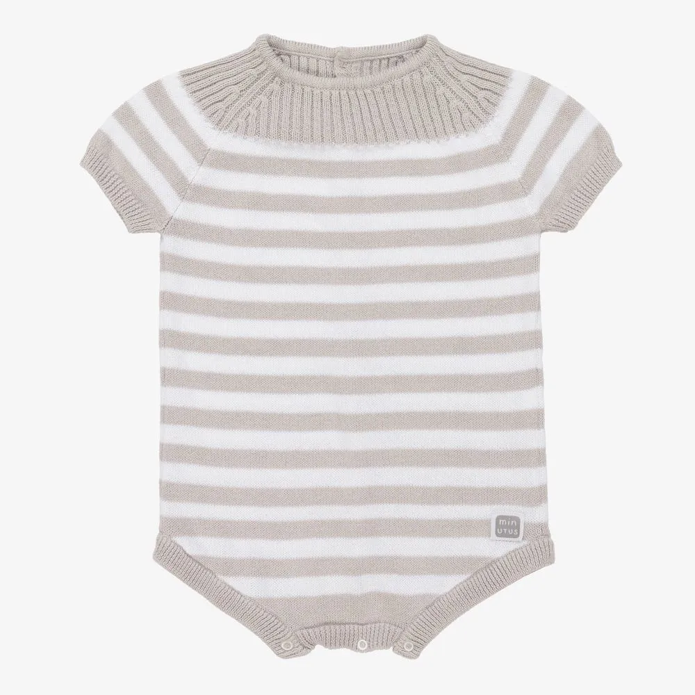 Grey & White Knit Baby Shortie