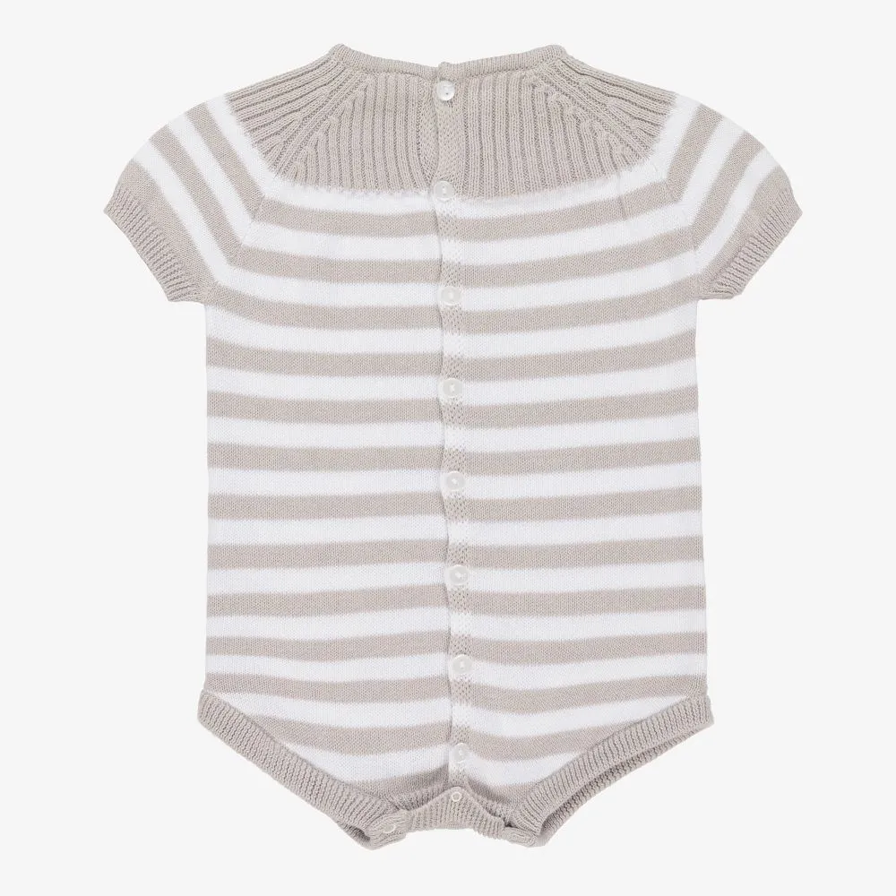 Grey & White Knit Baby Shortie