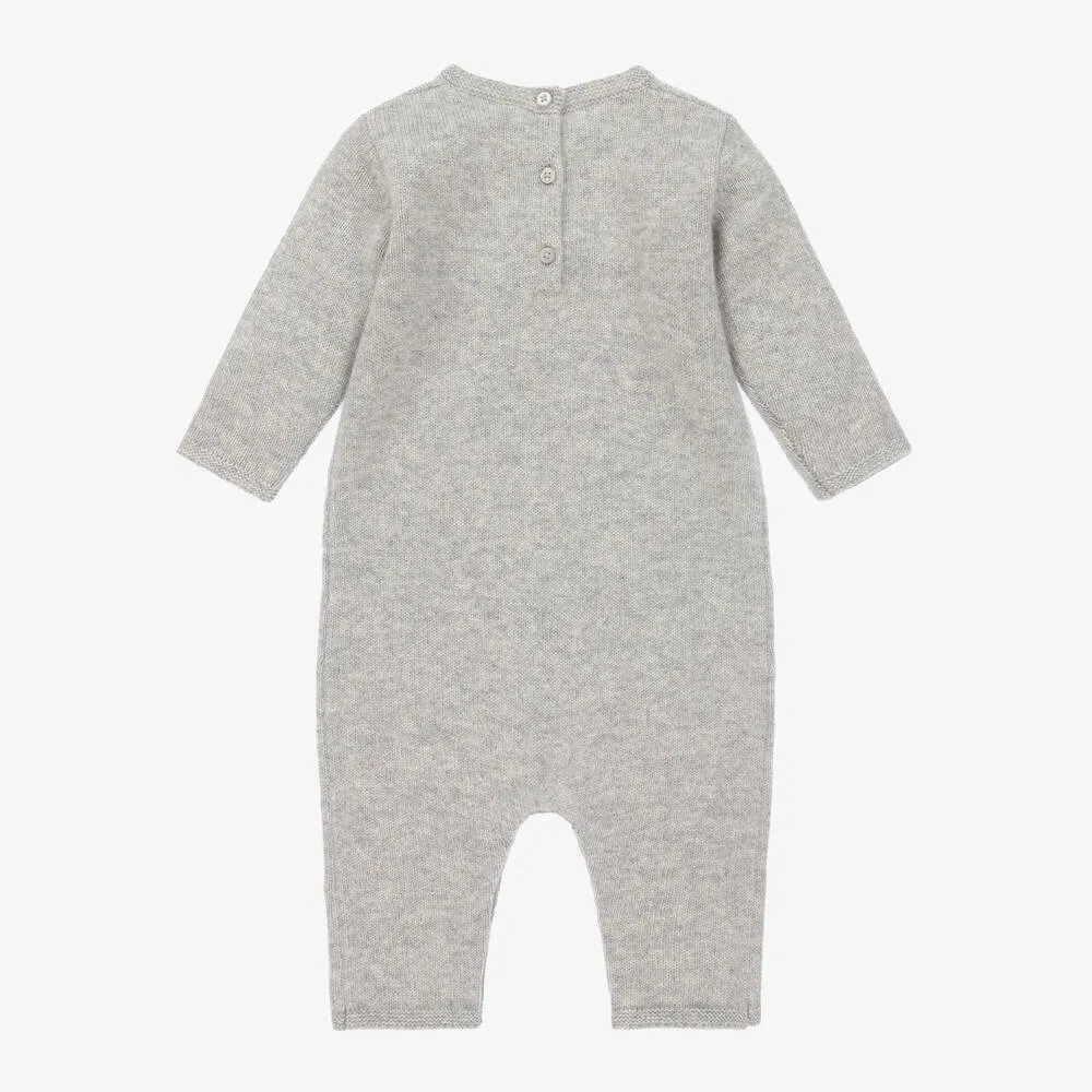 Grey Cashmere Knit Baby Romper