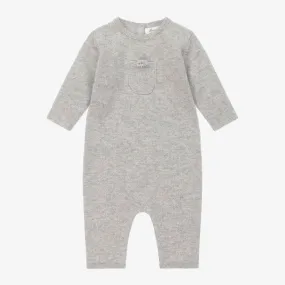 Grey Cashmere Knit Baby Romper