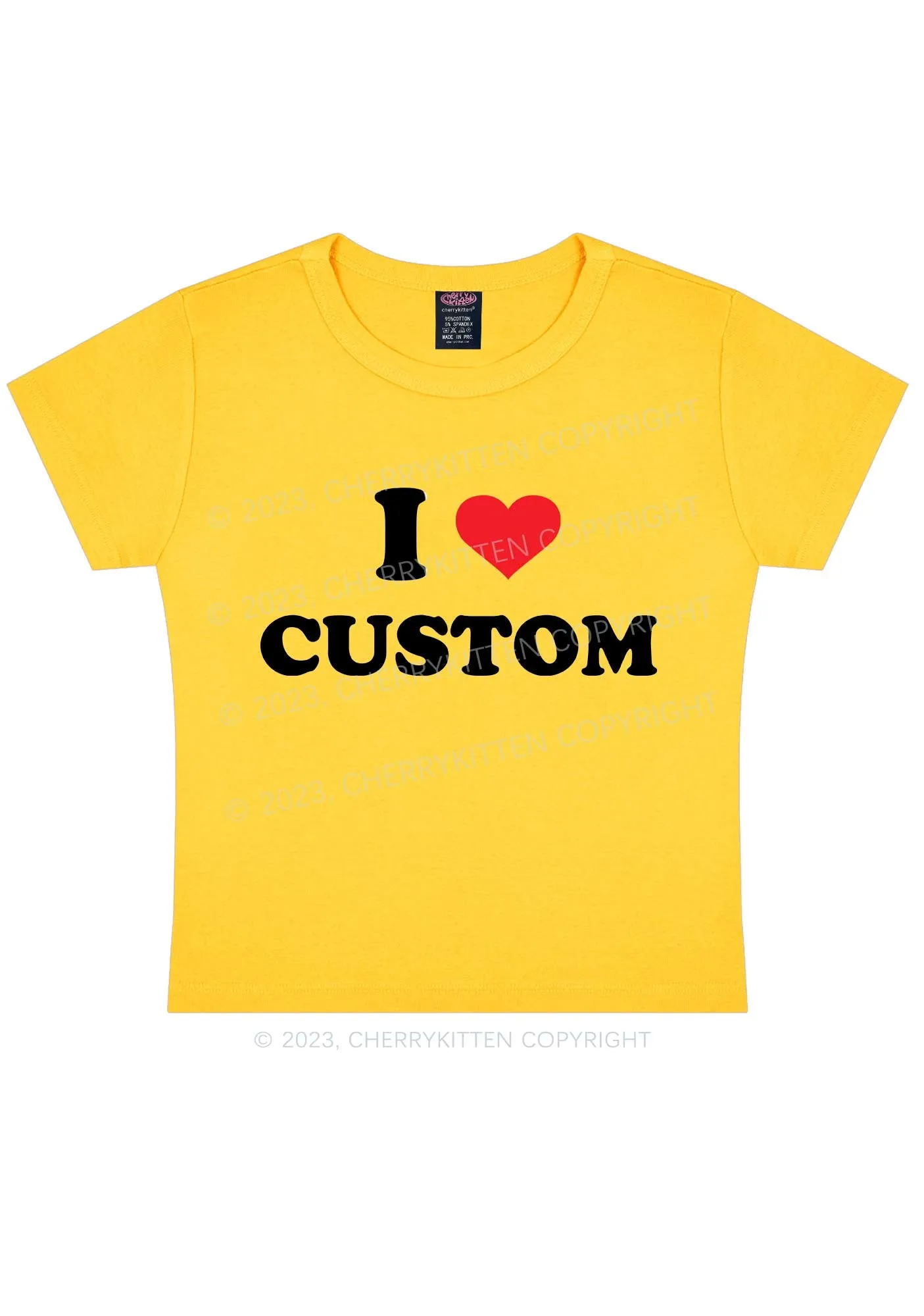 I Love Custom Personalized Y2k Baby Tee