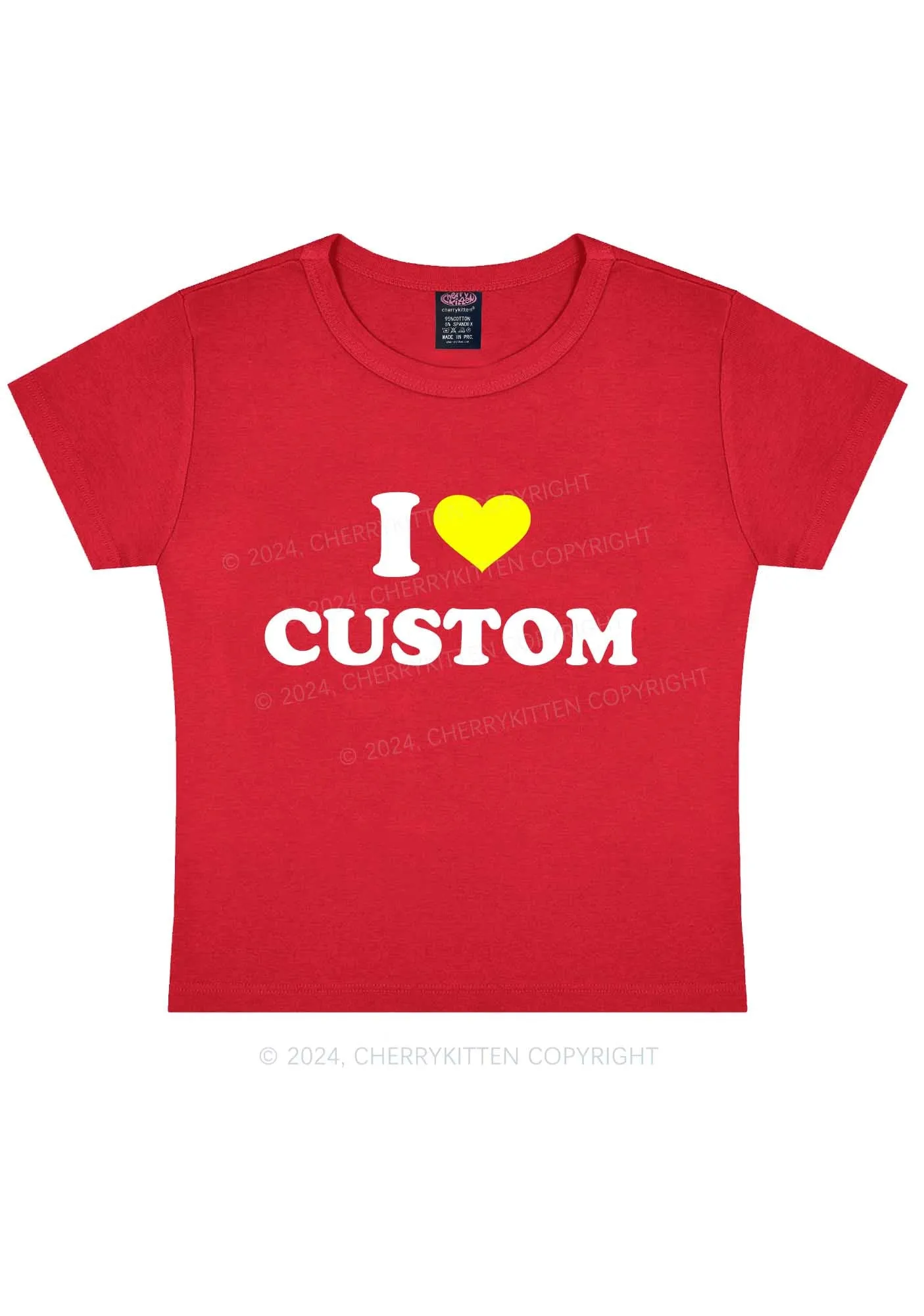 I Love Custom Personalized Y2k Baby Tee