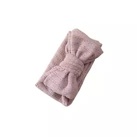 Jacquard Knitted Bow Knot Baby Headband in Mauve