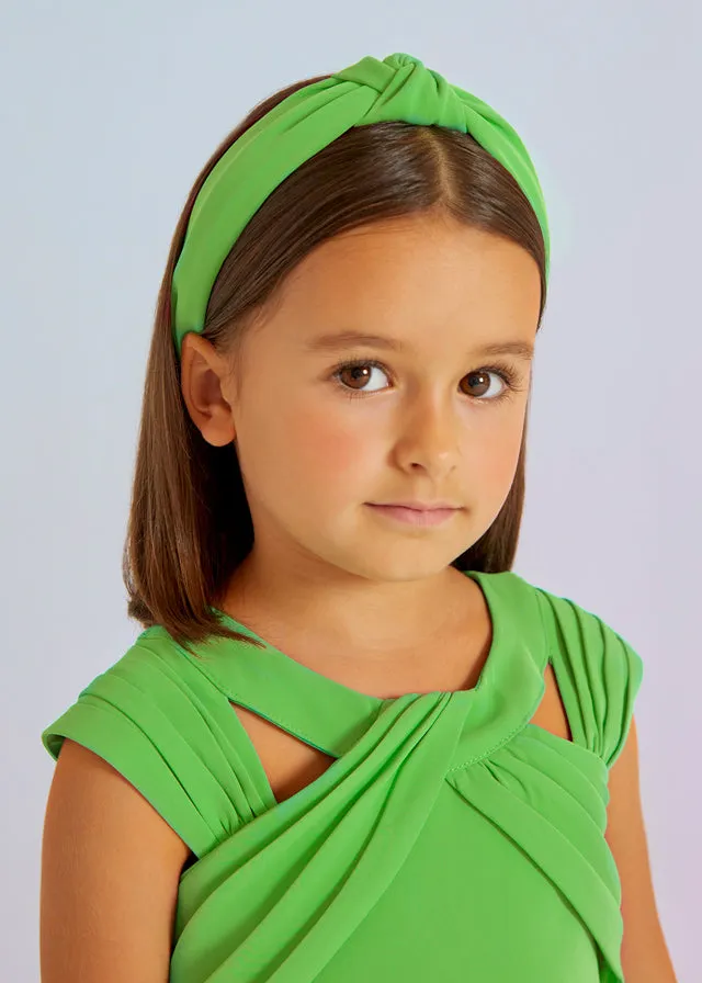 Knot Crepe Green Headband Girl