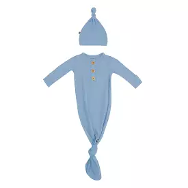 Kyte Baby - Knotted Gown with Hat Set in Slate