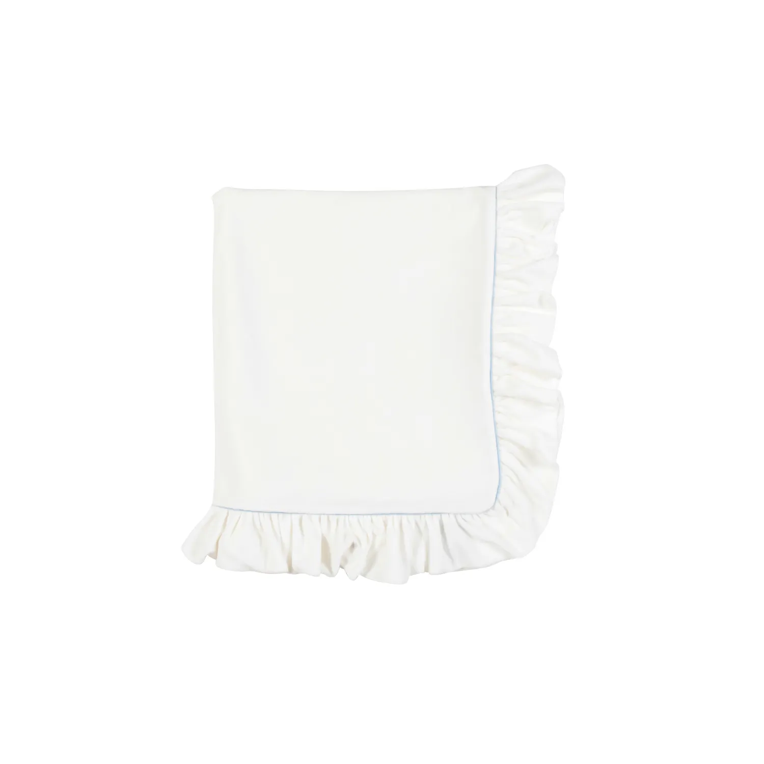 La Stupenderia Milky White Blanket With Light Blue Details For Baby Boy