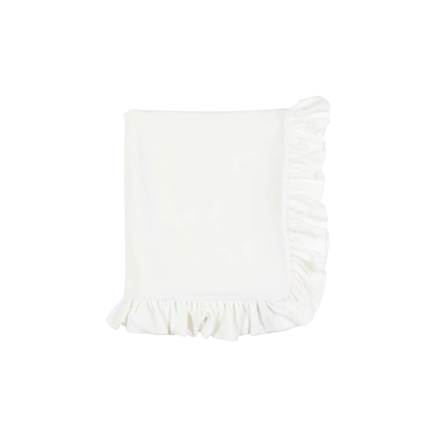 La Stupenderia Milky White Blanket With Pink Details For Baby Girl