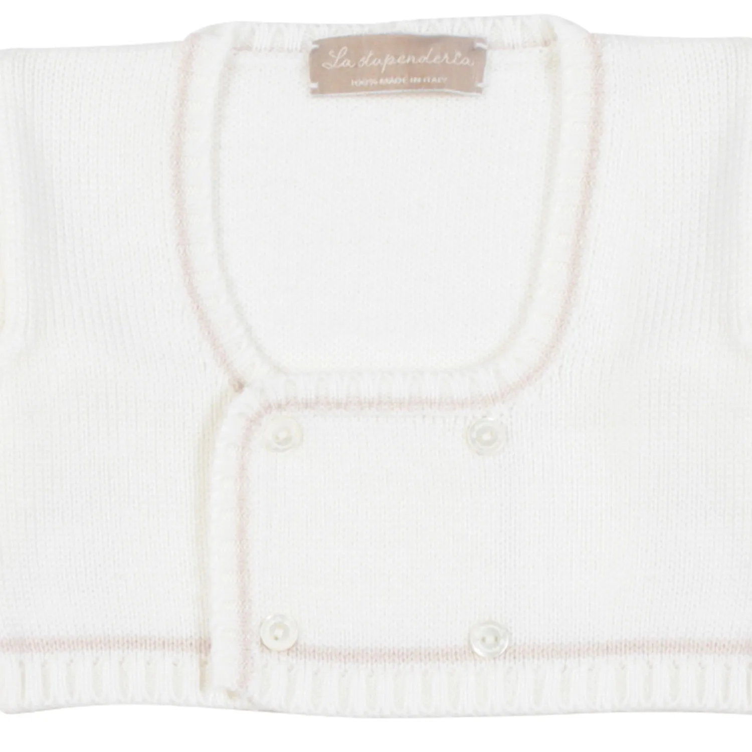 La Stupenderia Milky White Wool Heart Warmer For Baby Girl