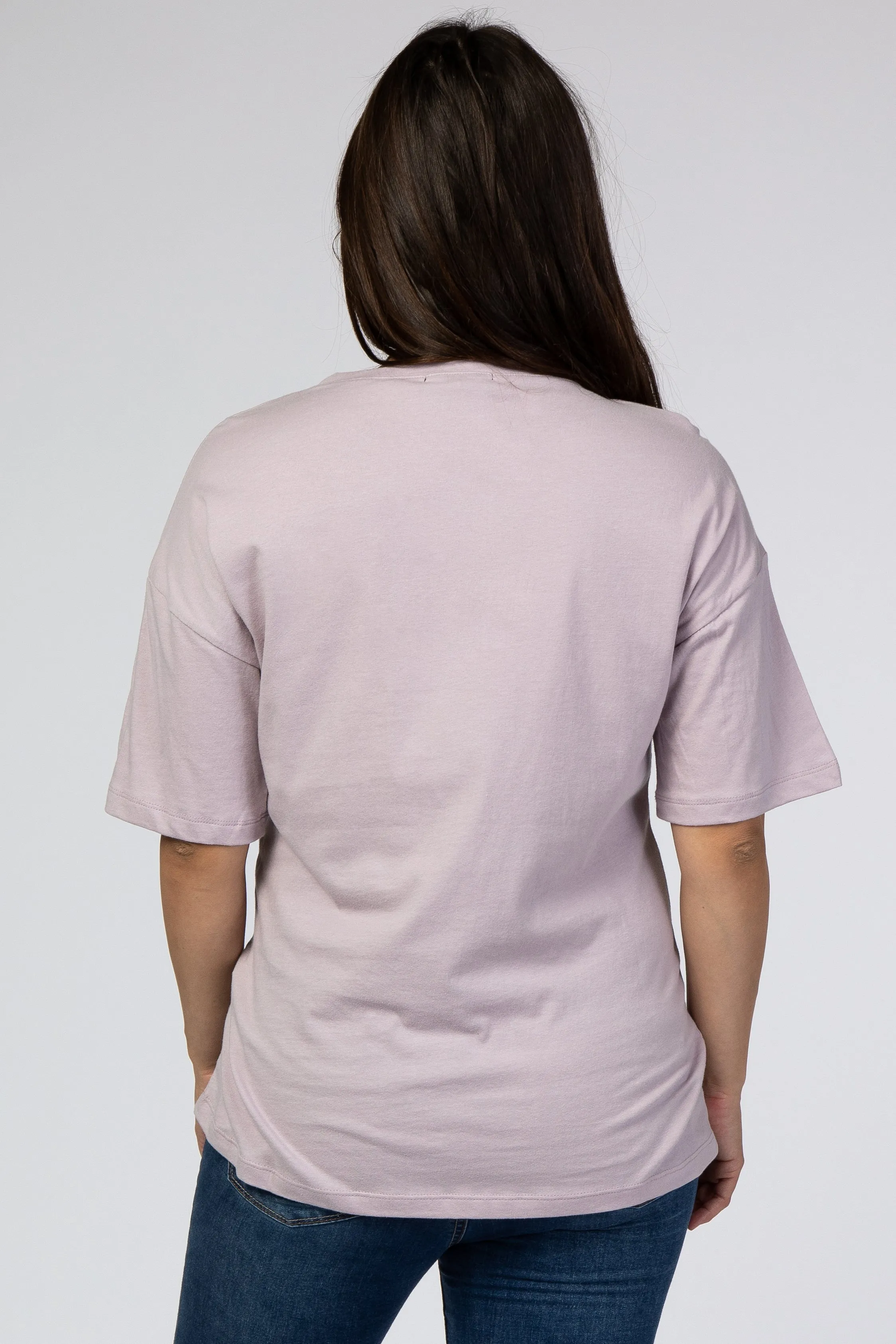 Lavender Basic Short Sleeve Maternity Tee