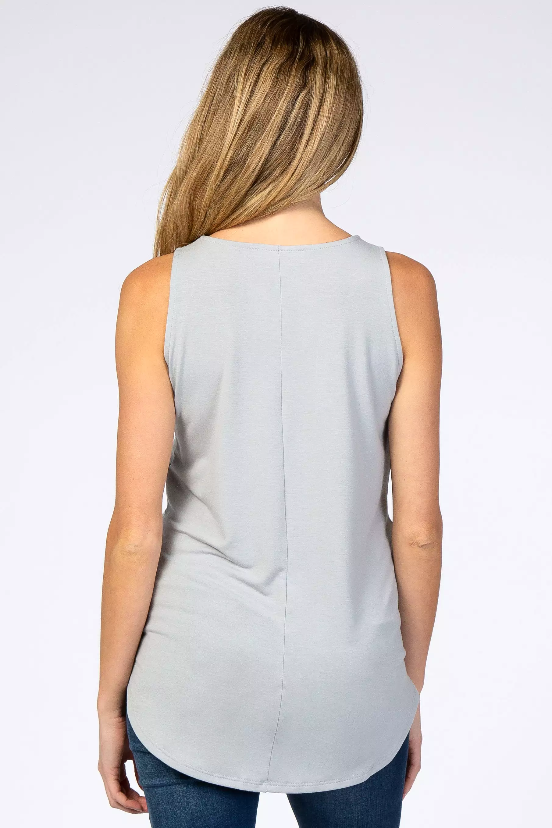 Light Grey Basic Sleeveless Maternity Top