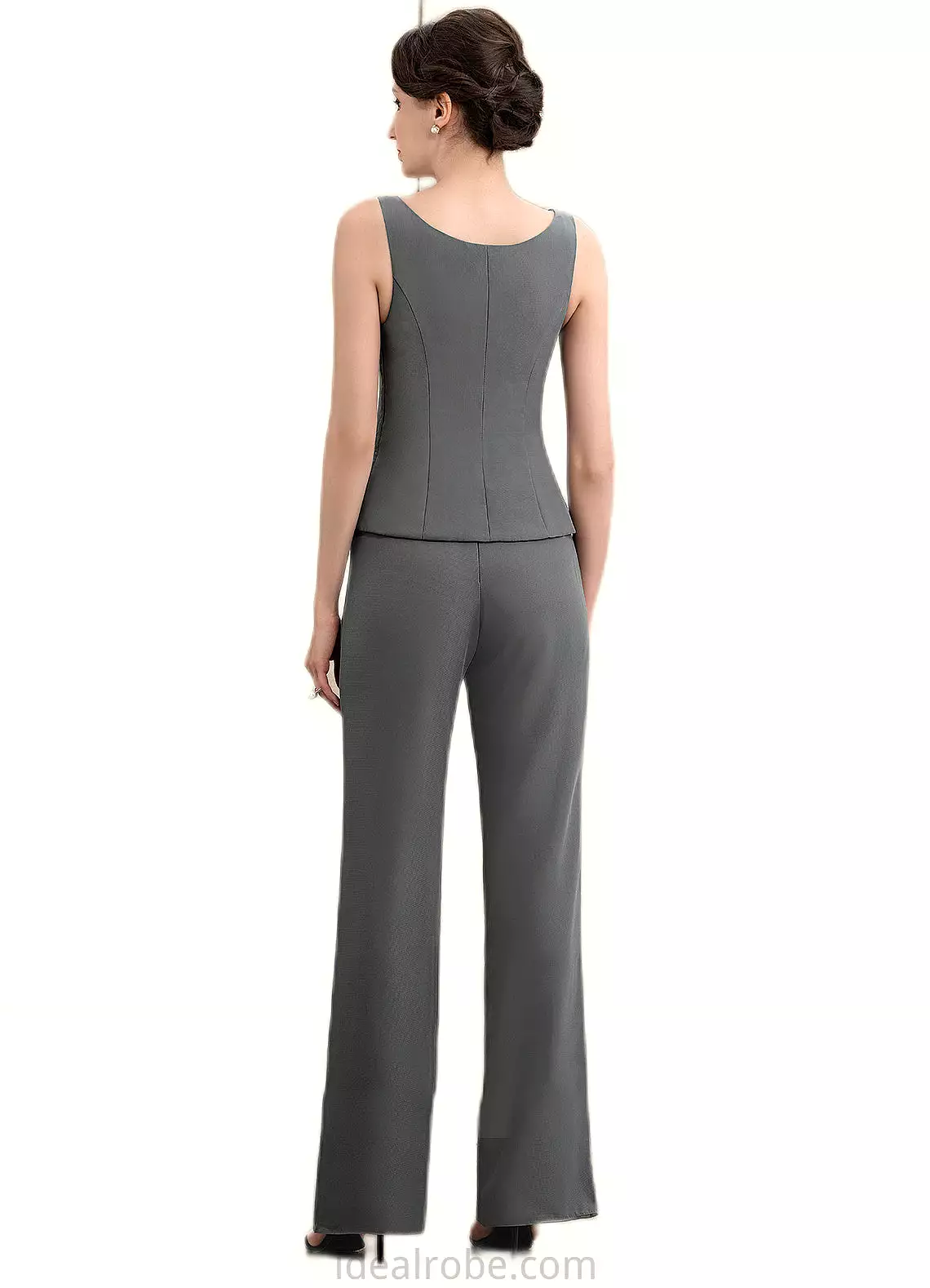 Lizbeth Jumpsuit/Pantsuit Scoop Neck Ankle-Length Chiffon Mother of the Bride Dress STK126P0014890