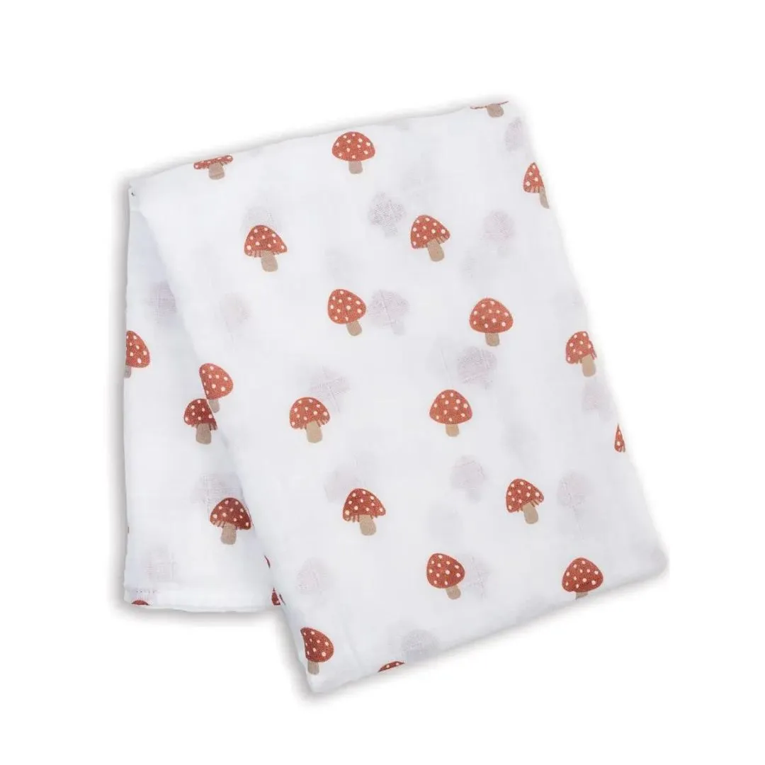 Lulujo Mushrooms Large Cotton Baby Swaddle