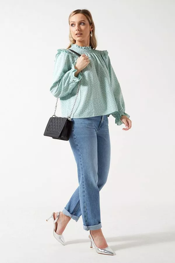 Marc Angelo Ruffle Shoulder Top